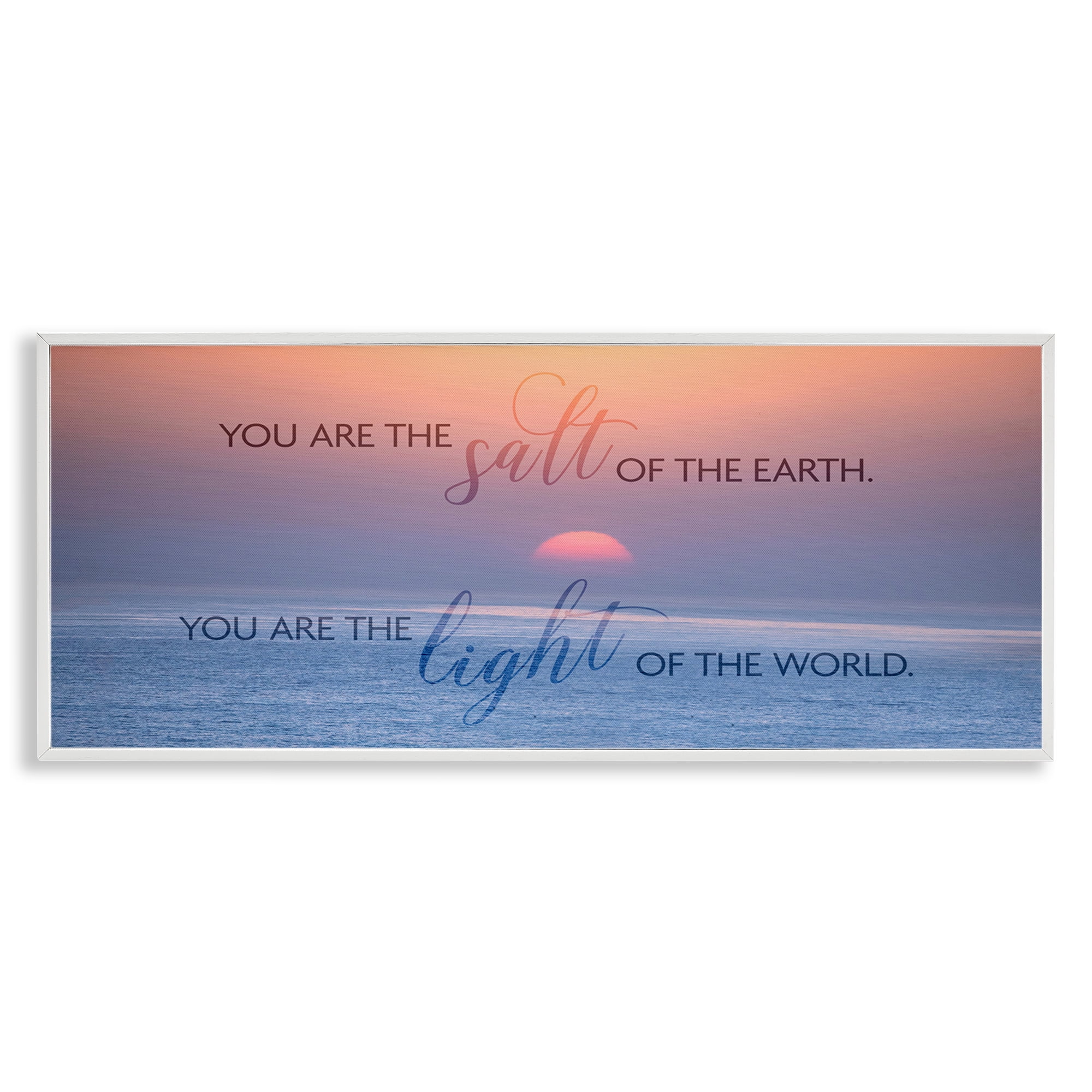 Stupell Industries Light Of The World Landscape Painting White Framed Art Print Wall Art, 30 x 13
