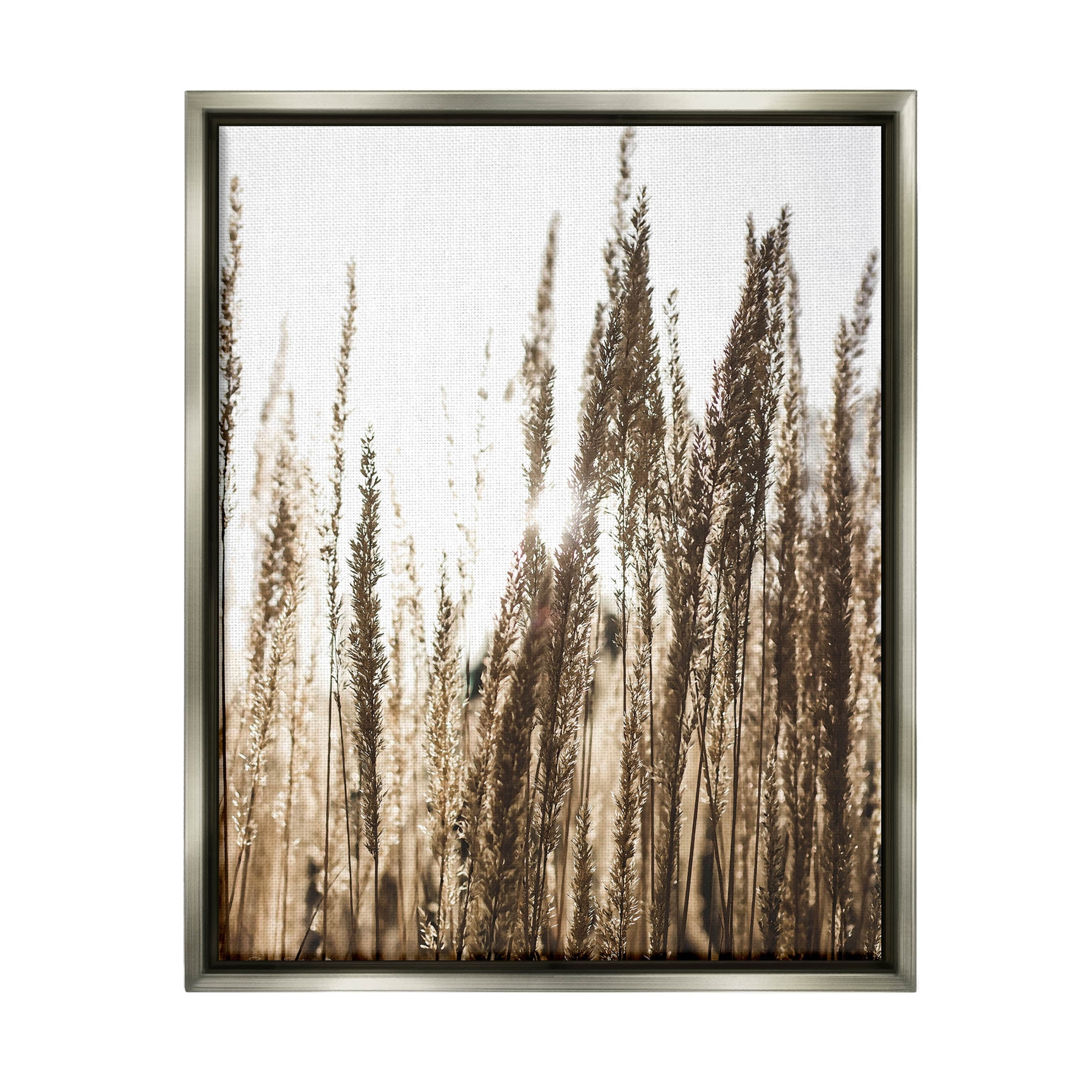 Stupell Industries Light Ray though Wheat Field Photograph Luster Gray Floating Framed Canvas Print Wall Art, Design by Susan Ball