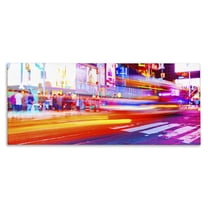 Stupell Industries Light Streaked Cityscape Scenery Photography Gallery Wrapped Canvas Art Print Wall Art, 24 x 10