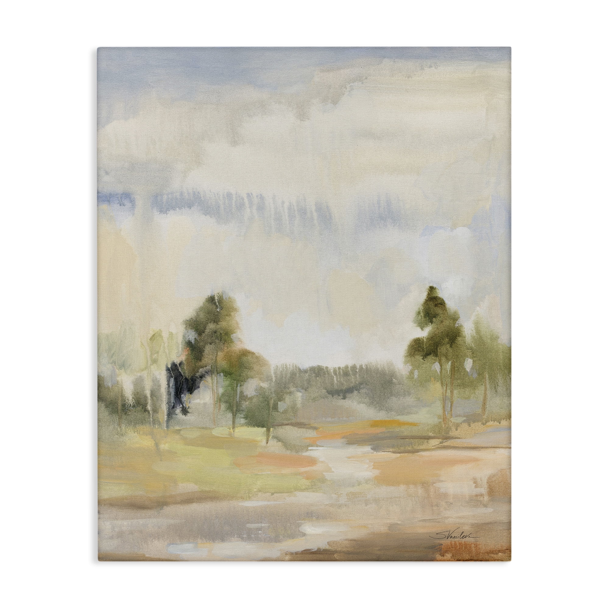 Stupell Industries Light Summer Rain Landscape Painting Gallery Wrapped Canvas Art Print Wall Art, 24 x 30