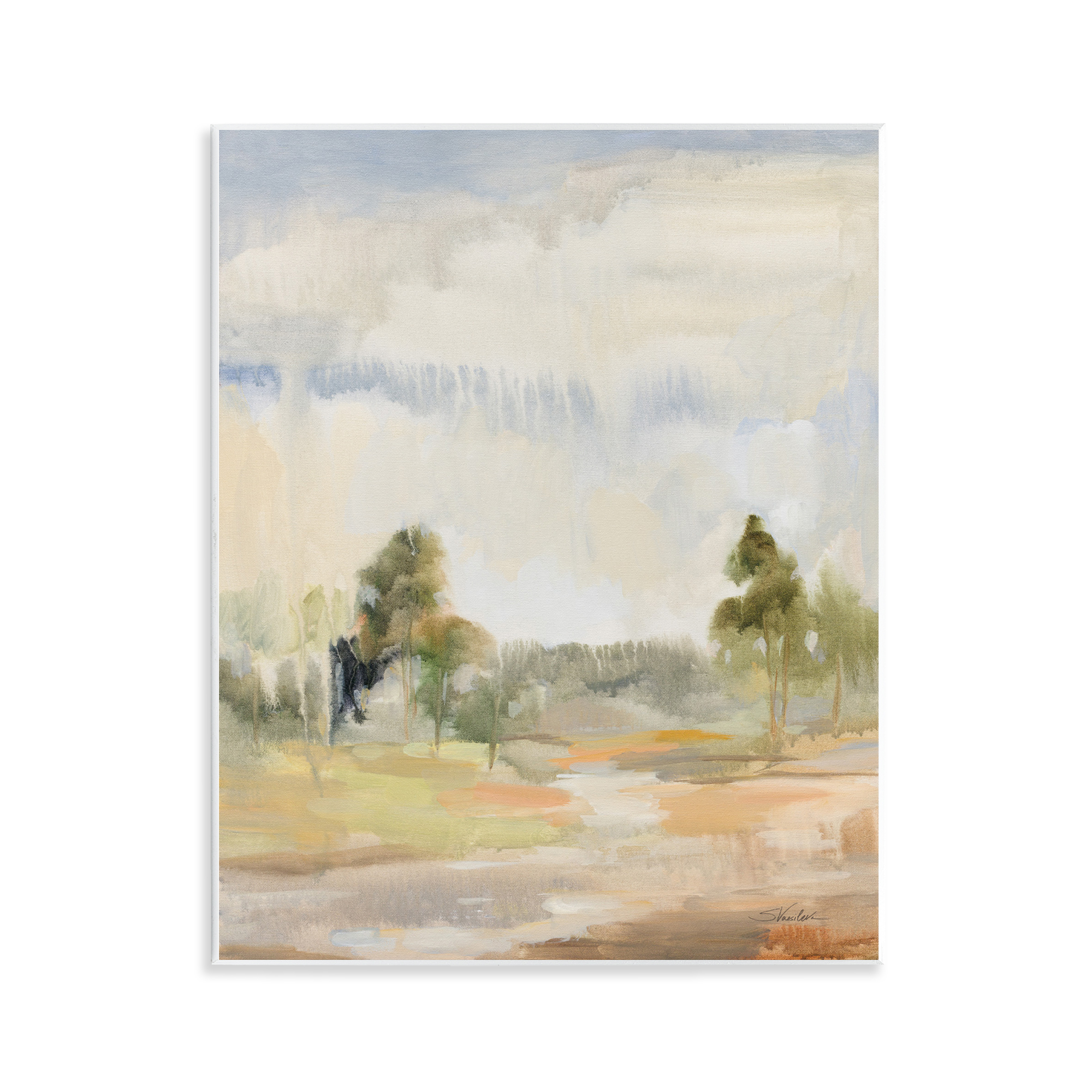 Stupell Industries Light Summer Rain Landscape Painting Unframed Art Print Wall Art, 11 x 14