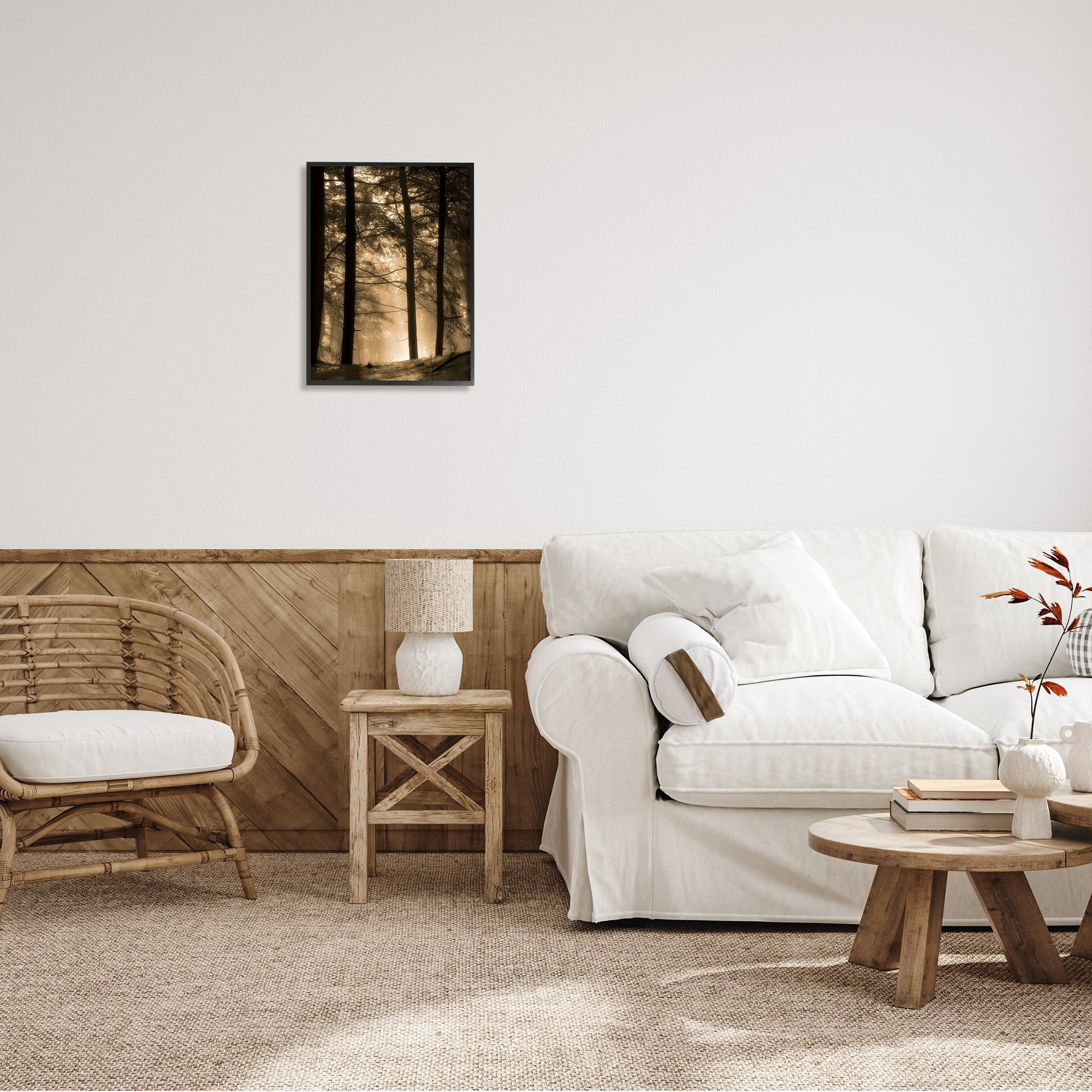 Stupell Industries Light Through Forest Tree Top Foggy Woodland Photography, 16 x 20,Design by Daniel Sproul