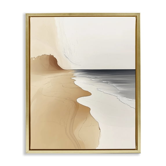 Stupell Industries Modern Lighter Than Air Abstraction Gold Floating Frame Canvas Art, 17 x 21, by Annabelle Hall