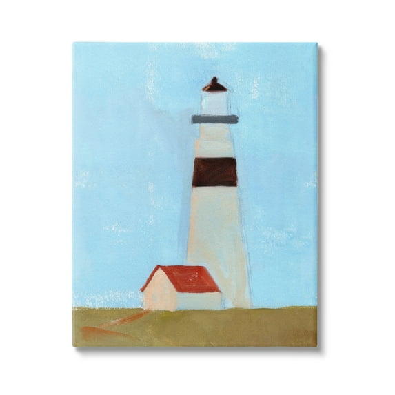 Stupell Industries Lighthouse Daytime Blue Sky Rural Grass Scene Painting Gallery Wrapped Canvas Print Wall Art, Design by Jacob Green