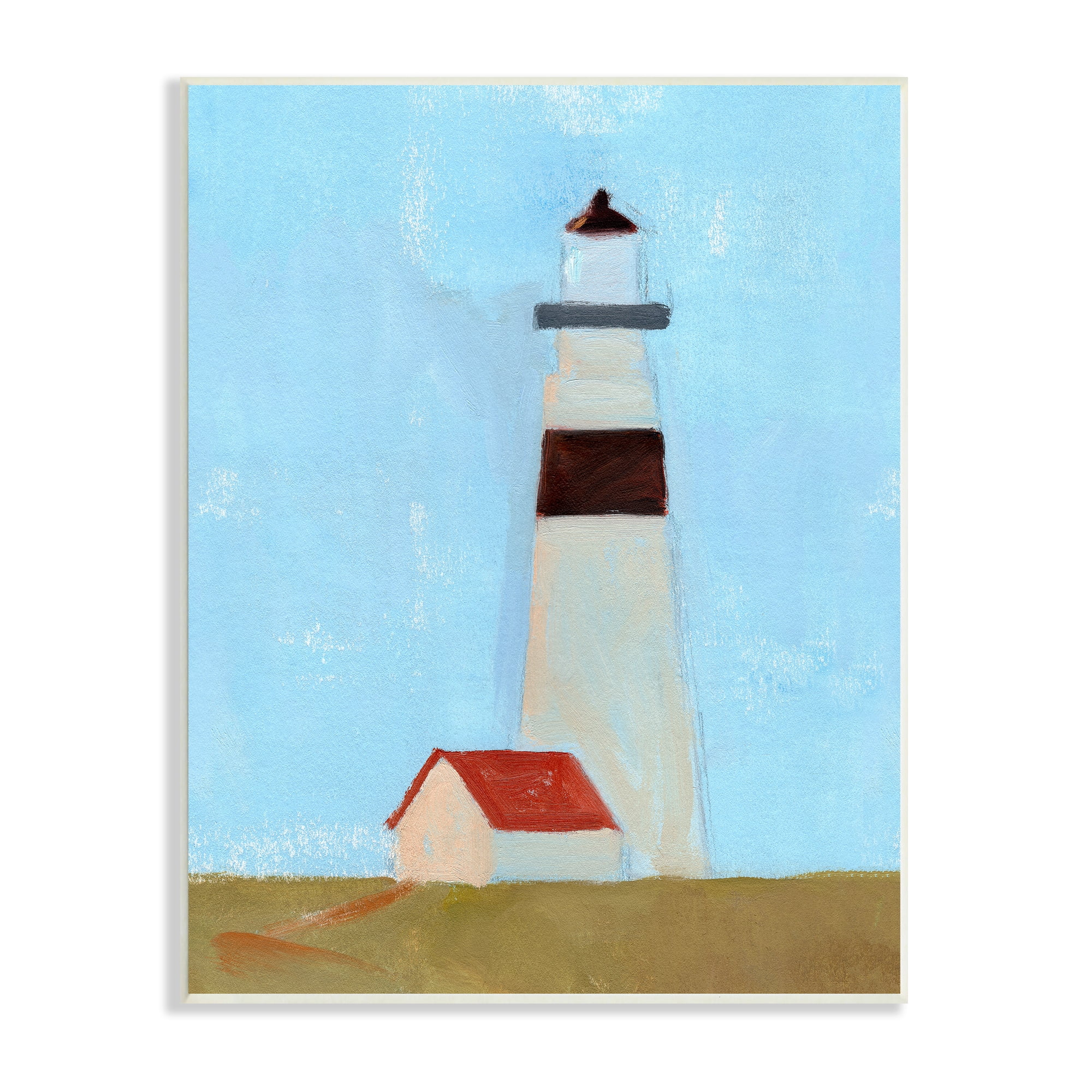 Stupell Industries Lighthouse Daytime Blue Sky Rural Grass Scene Painting Unframed Art Print Wall Art, Design by Jacob Green
