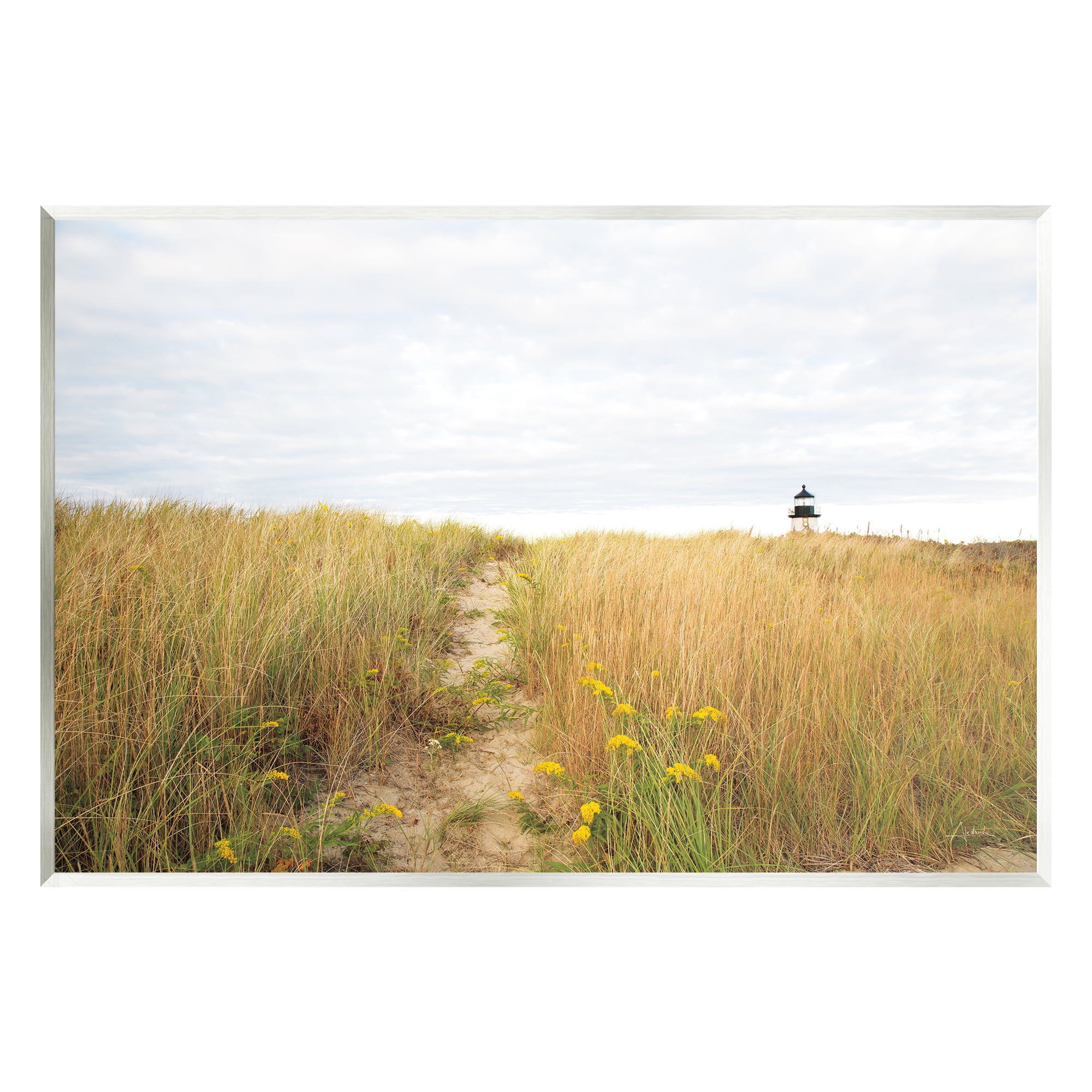 Stupell Industries Lighthouse Grassland Scenery Nature Photography Unframed Art Print Wall Art, 19 x 13