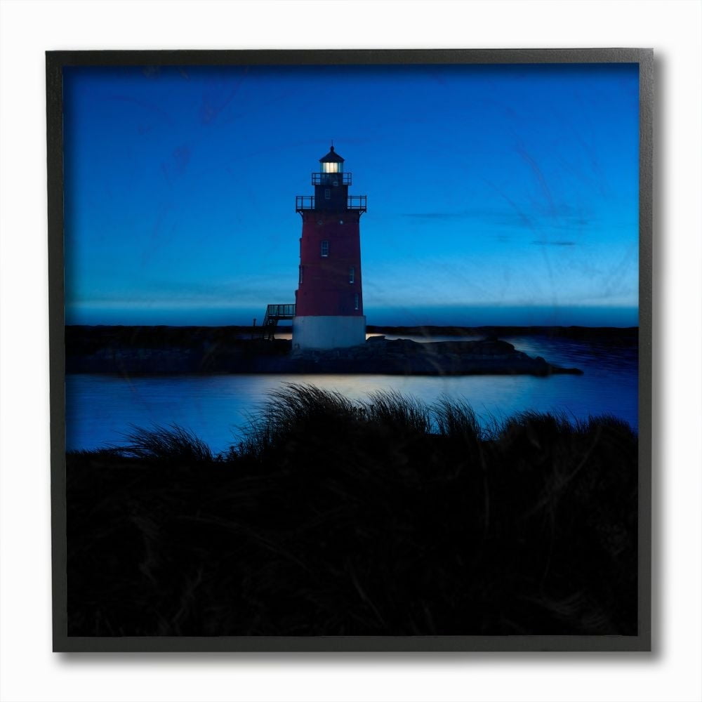 Stupell Industries Lighthouse In the Dunes Coastal Photograph Framed Wall Art by James McLoughlin