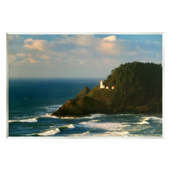 Stupell Industries Lighthouse Ocean Cliffs Nature Photography Unframed Art Print Wall Art, 15 x 10