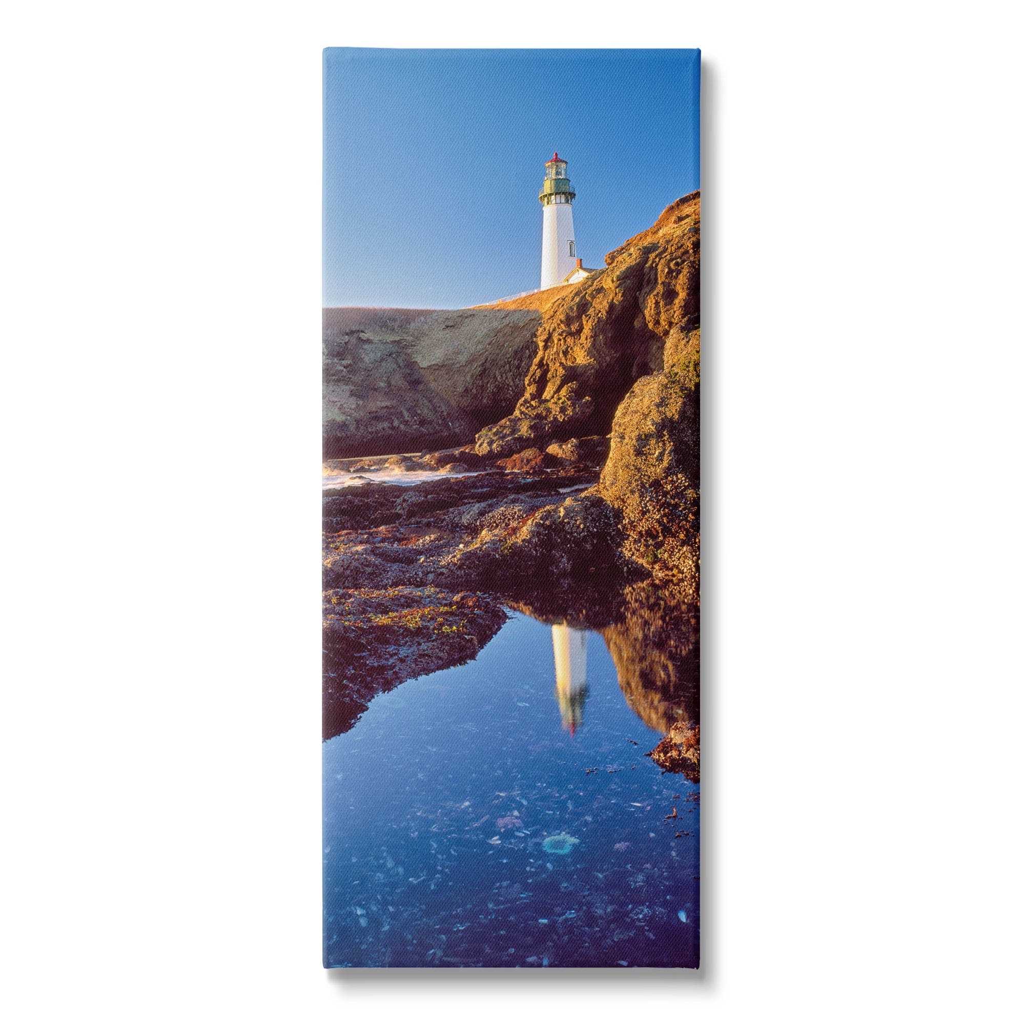 Stupell Industries Lighthouse Water Reflection Nature Photography Gallery Wrapped Canvas Print Wall Art, 20 x 48