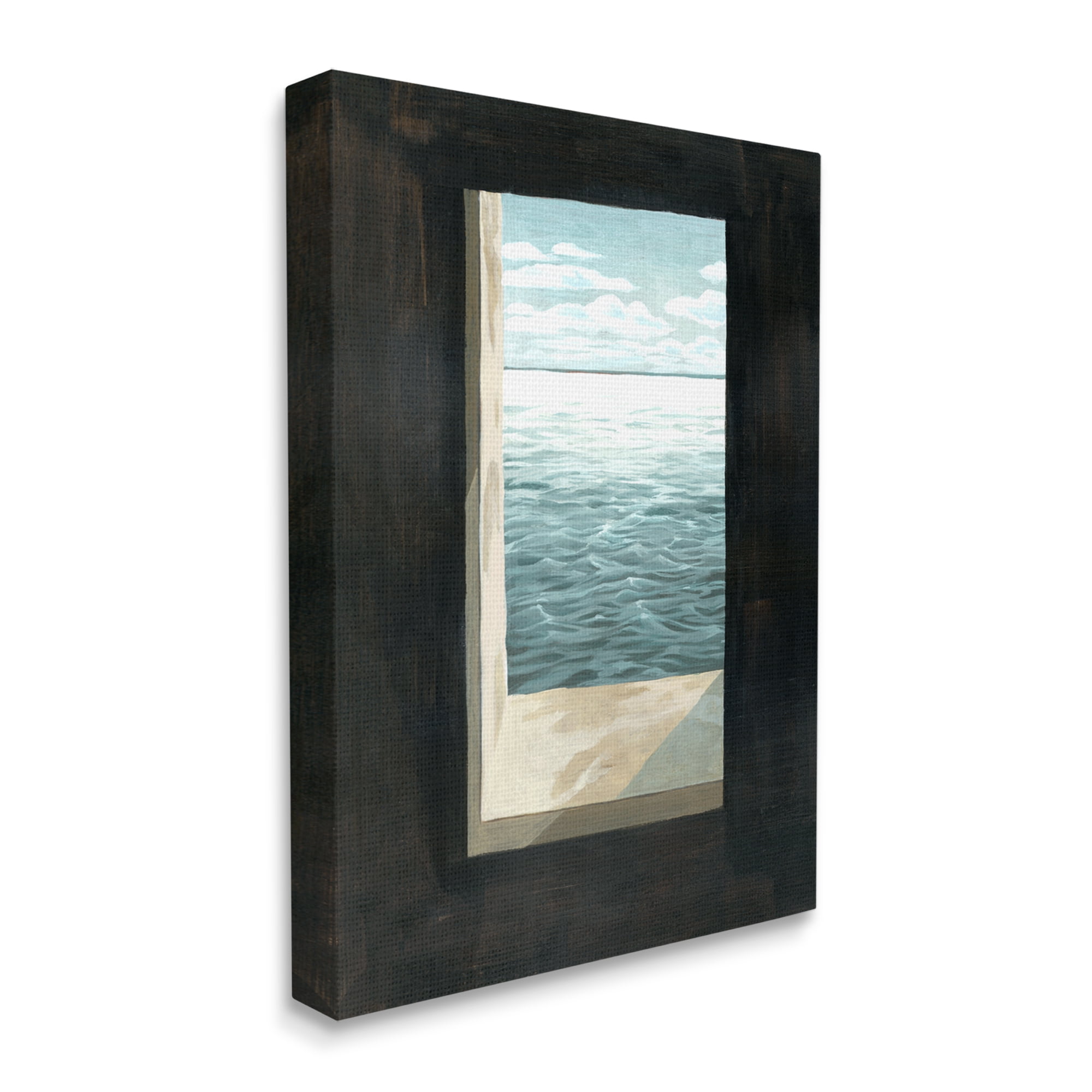 Stupell Industries Lighthouse Window Stormy Sky Nautical Ocean Waves, 30 x 40, Design by Grace Popp