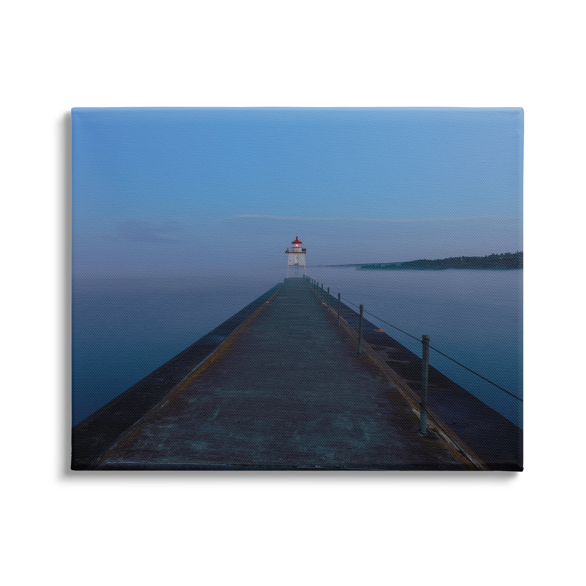 Stupell Industries Lighthouse at Night Landscape Photography Gallery Wrapped Canvas Art Print Wall Art, 48 x 36