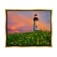 thumbnail image 1 of Stupell Industries Lighthouse in Meadow Sunrise Nature Photography Gold Floater Framed Art Print Wall Art, 21 x 17, 1 of 9