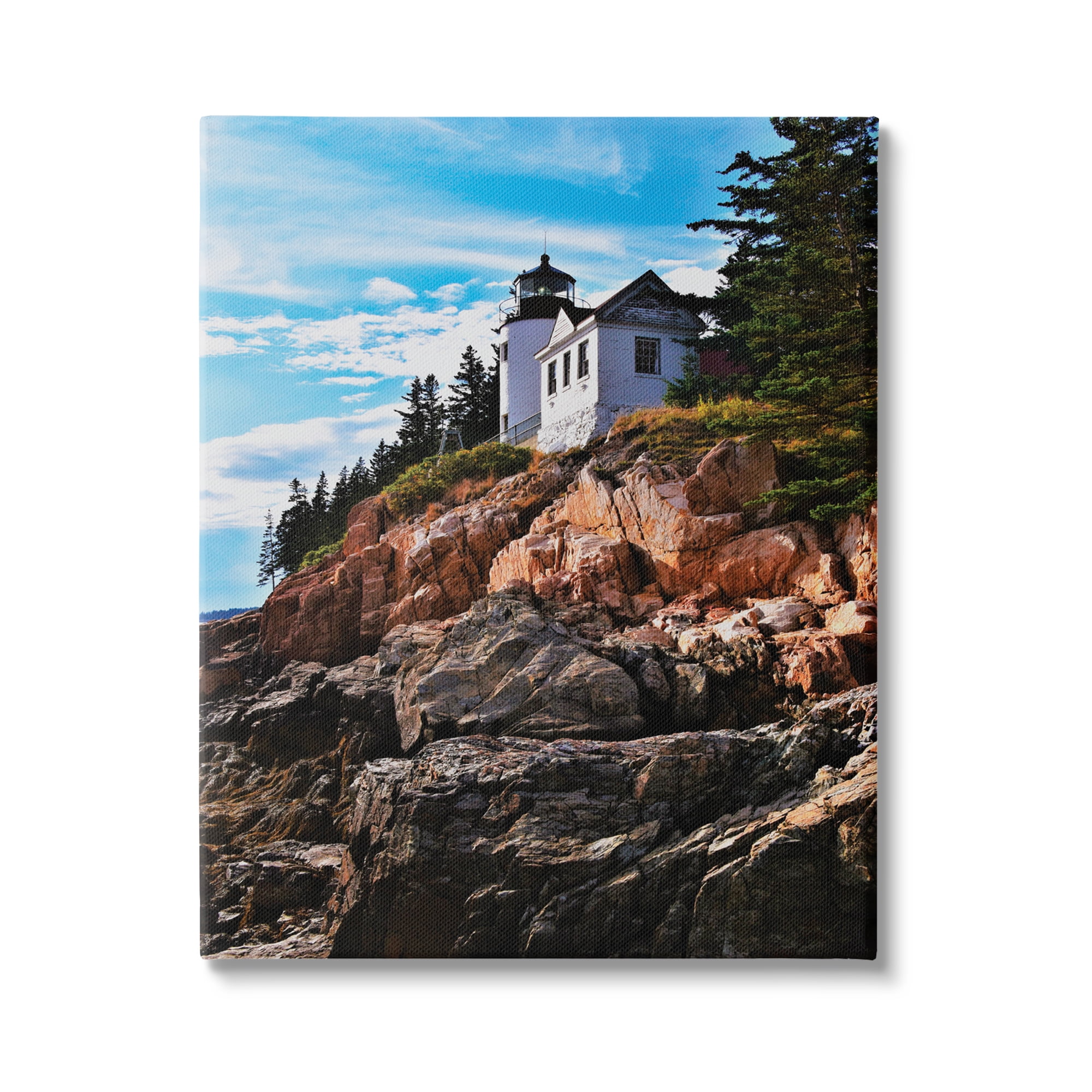Stupell Industries Lighthouse on Cliff Nature Photography Gallery Wrapped Canvas Print Wall Art, 16 x 20