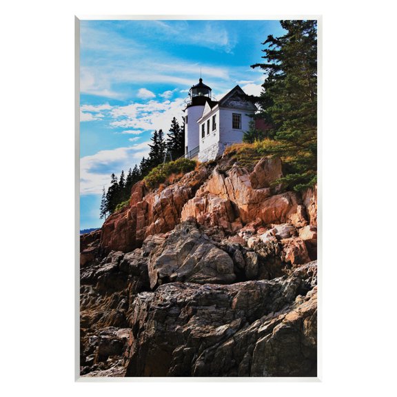 Stupell Industries Lighthouse on Cliff Nature Photography Unframed Art Print Wall Art, 10 x 15