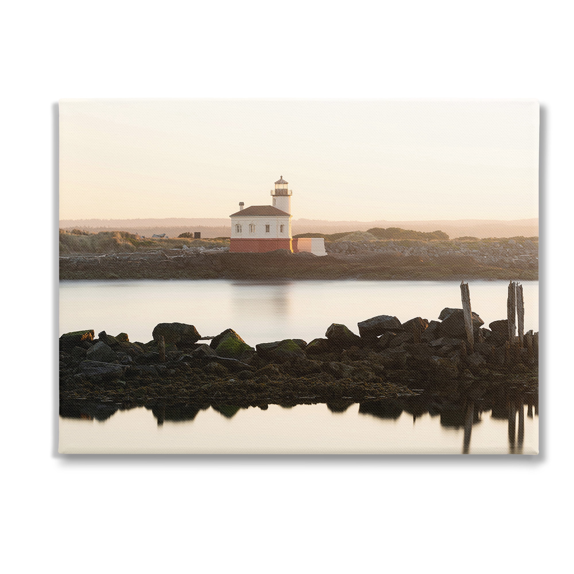 Stupell Industries Lighthouse with Soft Sunlight Landscape Photography Gallery Wrapped Canvas Art Print Wall Art, 40 x 30