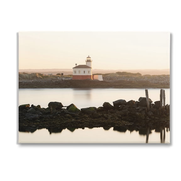 Stupell Industries Lighthouse with Soft Sunlight Landscape Photography Gallery Wrapped Canvas Art Print Wall Art, 48 x 36