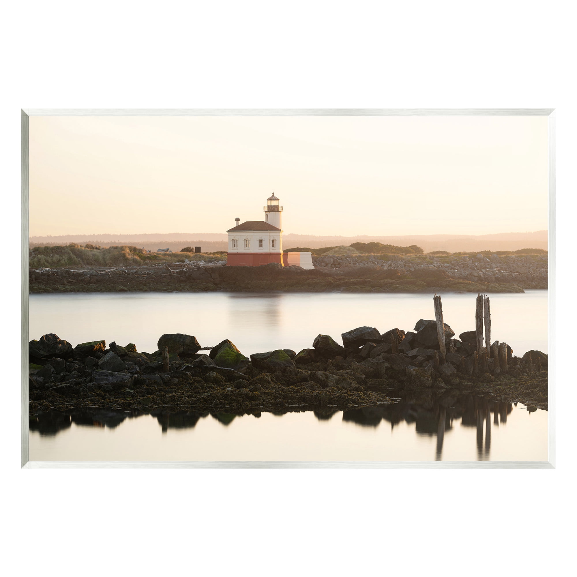 Stupell Industries Lighthouse with Soft Sunlight Landscape Photography Unframed Art Print Wall Art, 15 x 10