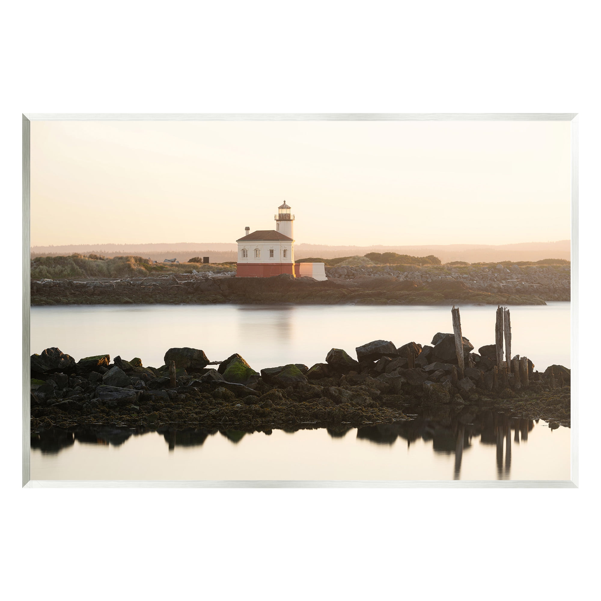Stupell Industries Lighthouse with Soft Sunlight Landscape Photography Unframed Art Print Wall Art, 19 x 13