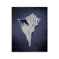 Stupell Industries Lightning Whelk on Indigo Nautical & Beach Painting Unframed Art Print Wall Art, 11 x 14