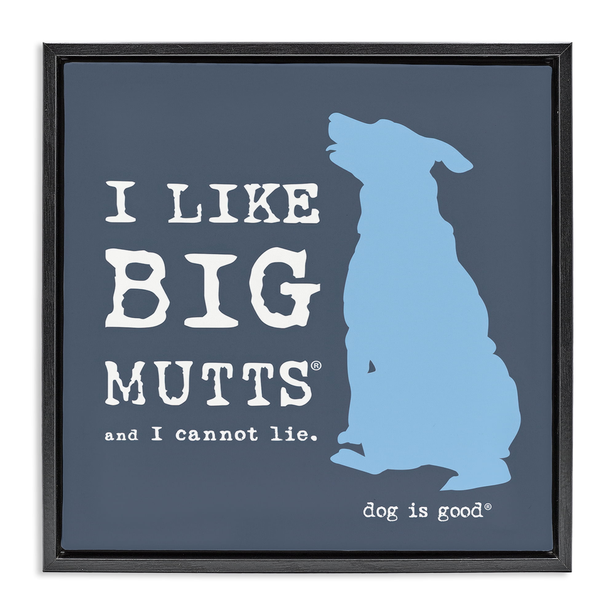 Stupell Industries Like Big Mutts Pet Humor Animals Painting Black Floater Framed Canvas Art Print Wall Art, 18 x 18