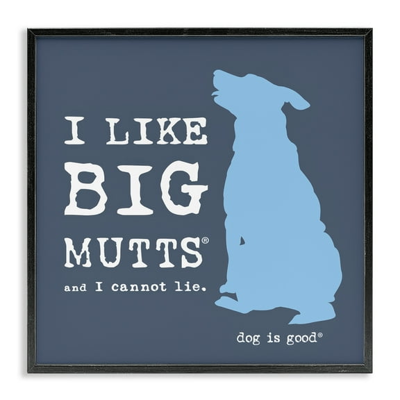 Stupell Industries Like Big Mutts Pet Humor Animals Painting Black Framed Art Print Wall Art, 12 x 12