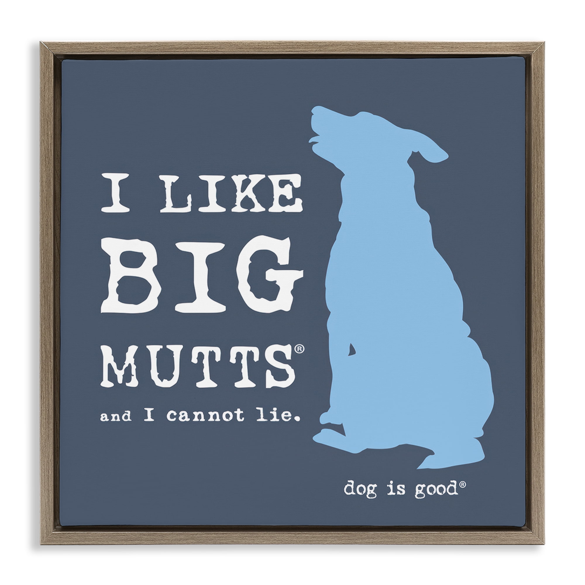 Stupell Industries Like Big Mutts Pet Humor Animals Painting Brown Floater Framed Canvas Art Print Wall Art, 18 x 18
