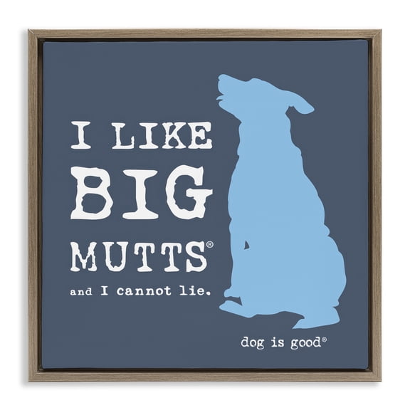 Stupell Industries Like Big Mutts Pet Humor Animals Painting Brown Floater Framed Canvas Art Print Wall Art, 25 x 25