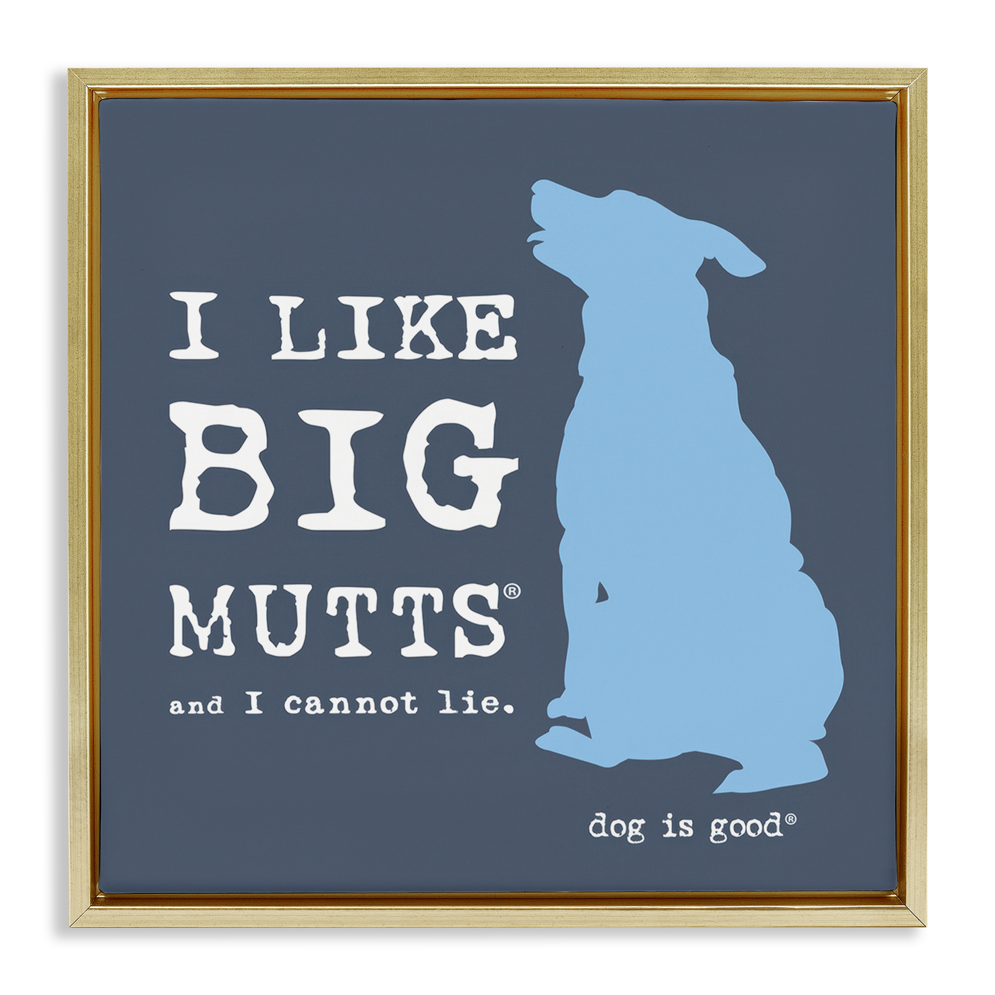 Stupell Industries Like Big Mutts Pet Humor Animals Painting Gold Floater Framed Canvas Art Print Wall Art, 18 x 18