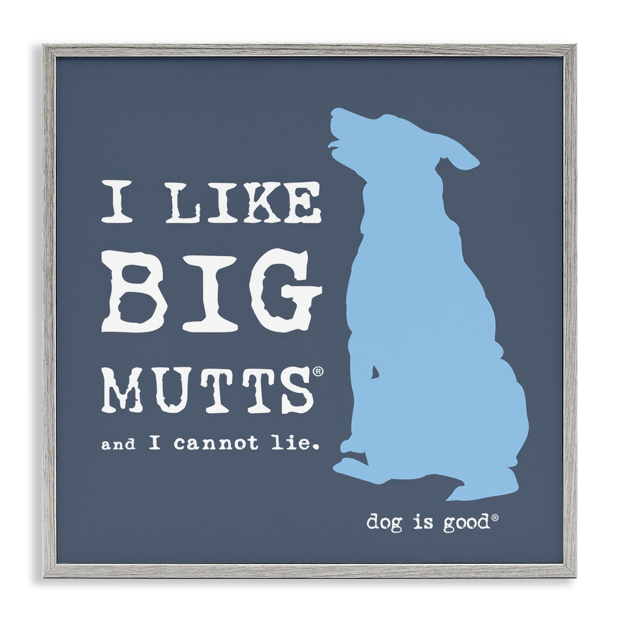 Stupell Industries Like Big Mutts Pet Humor Animals Painting Gray Framed Art Print Wall Art, 17 x 17