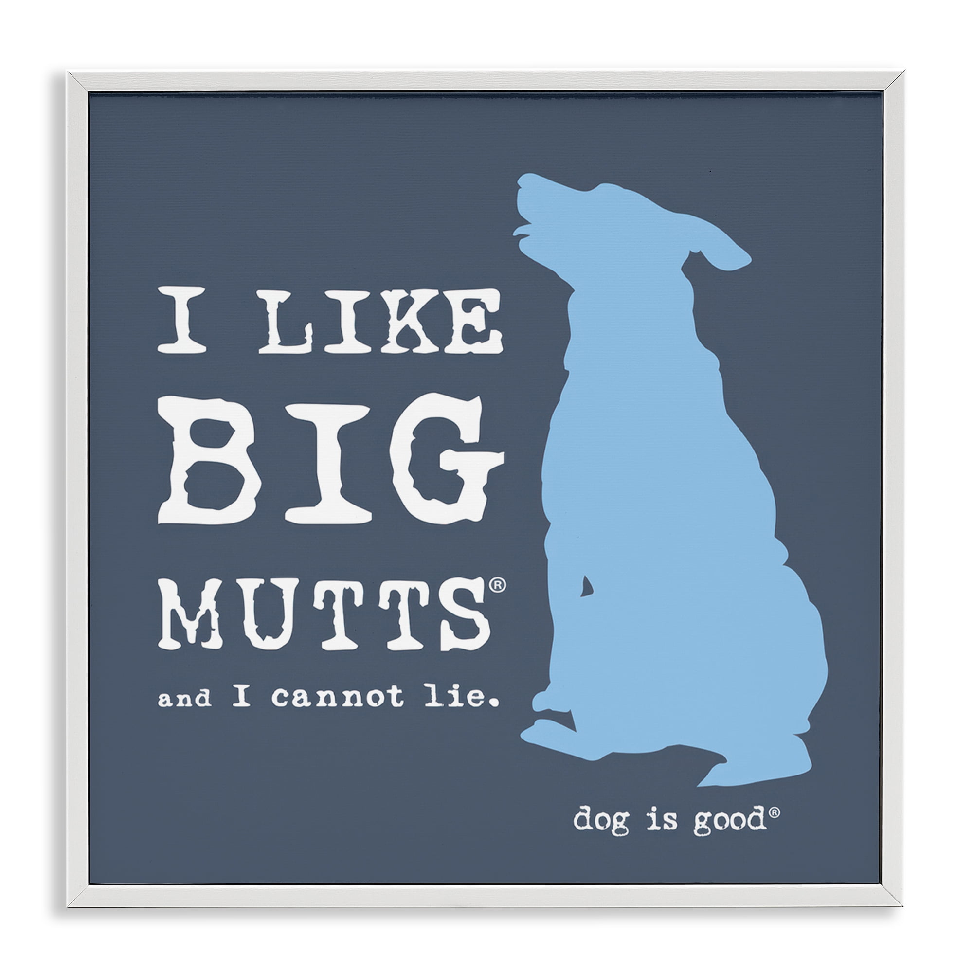 Stupell Industries Like Big Mutts Pet Humor Animals Painting White Framed Art Print Wall Art, 17 x 17