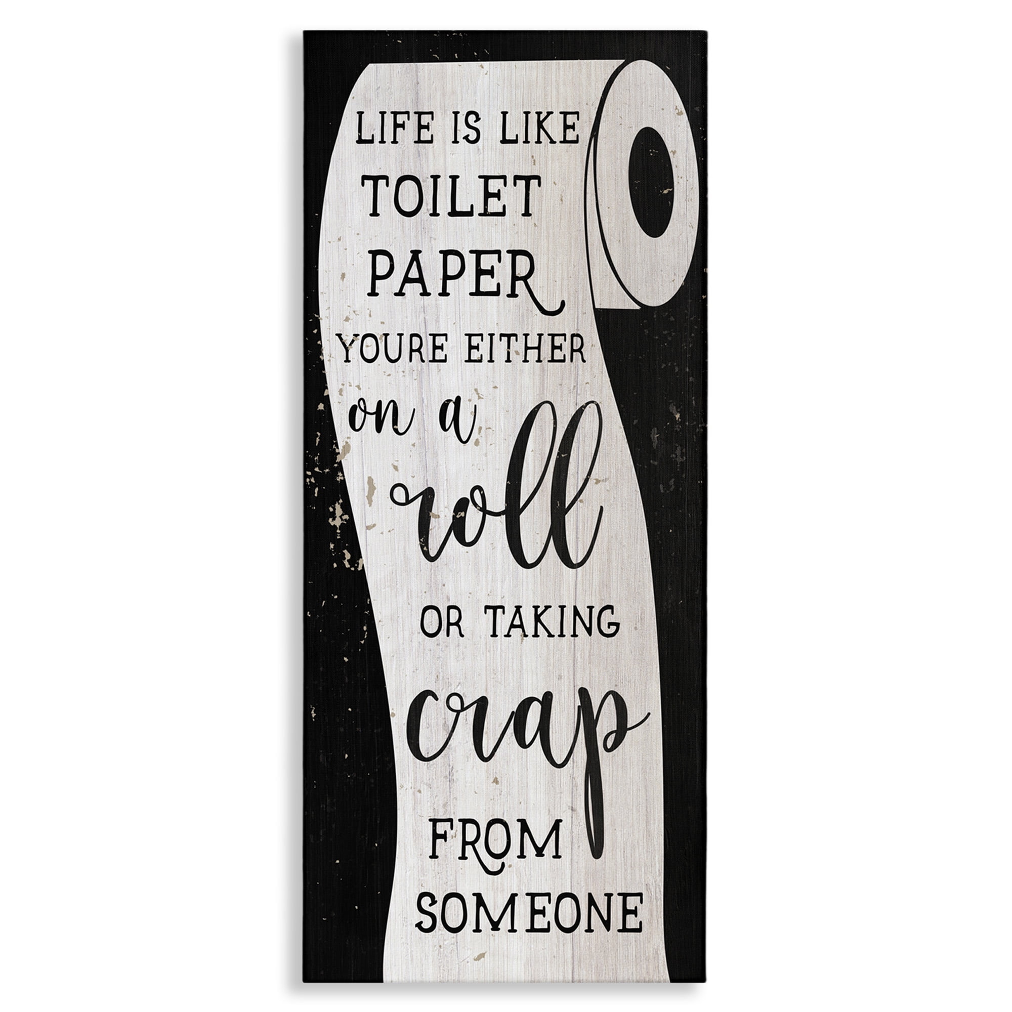 Stupell Industries Like Toilet Paper Funny Bathroom Typography Painting Gallery Wrapped Canvas Art Print Wall Art, 20 x 48