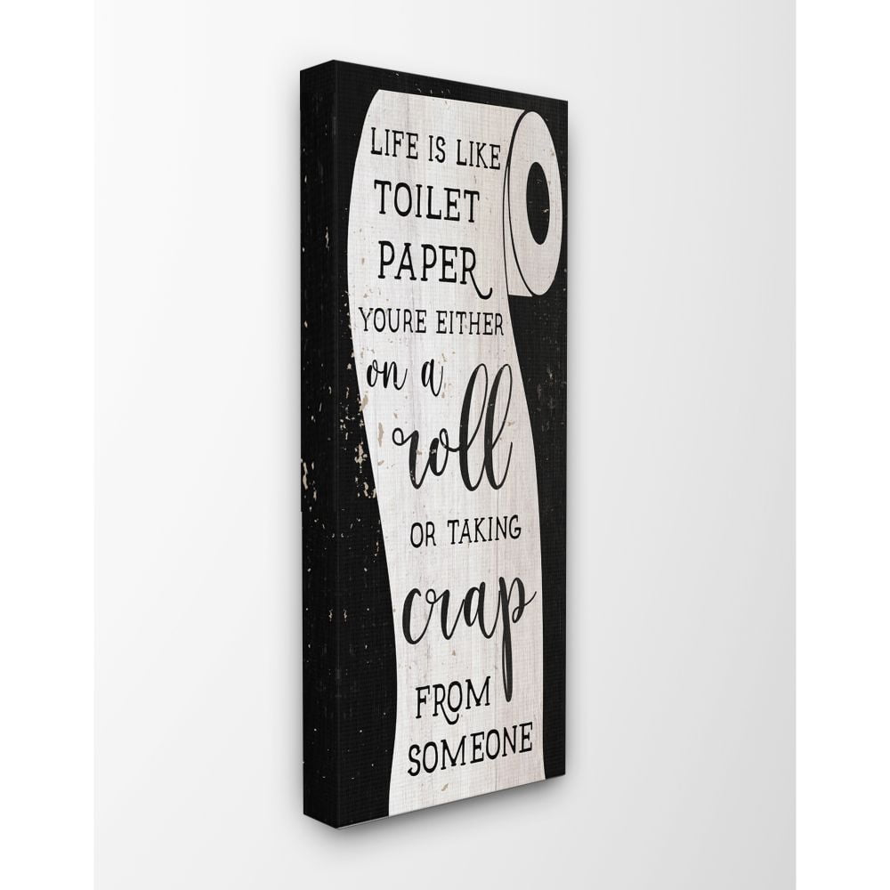 Stupell Industries Like Toilet Paper Funny Word Wood Textured Design Canvas Wall Art by Daphne Polselli