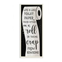 Stupell Industries Like Toilet Paper Funny Word Wood Textured Design Wall Plaque Art by Daphne Polselli