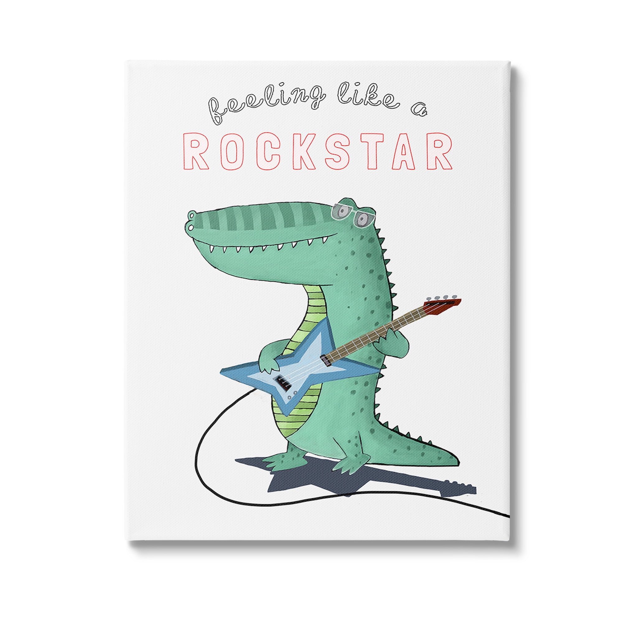 Stupell Industries Like a Rockstar Alligator Animals & Insects Painting Gallery Wrapped Canvas Art Print Wall Art, 36 x 48