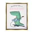 thumbnail image 1 of Stupell Industries Like a Rockstar Alligator Animals & Insects Painting Gold Floater Framed Canvas Art Print Wall Art, 25 x 31, 1 of 10
