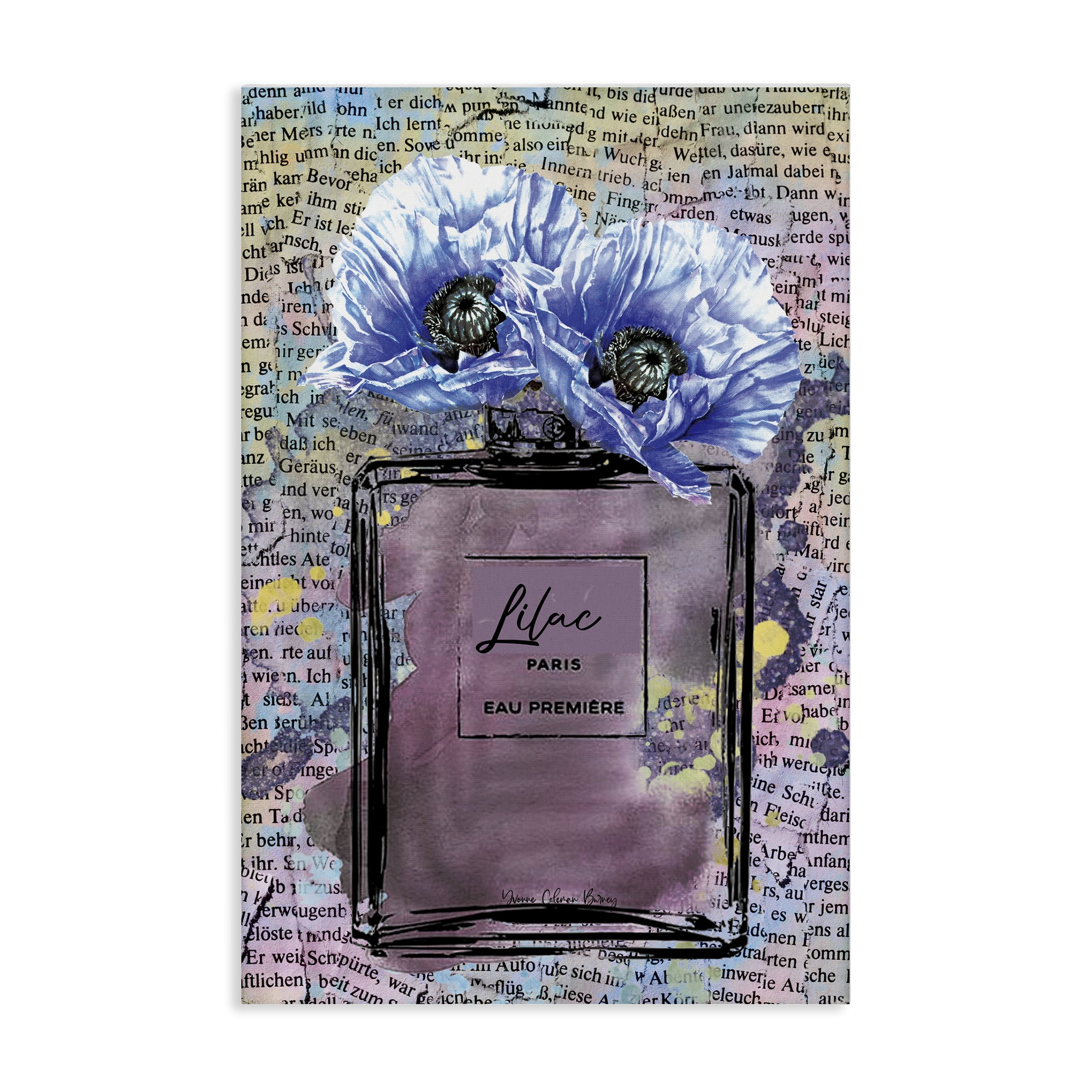 Stupell Industries Lilac Perfume with Blossoms Plants & Flowers Painting Wrapped Canvas Art Print Wall Art, 20 x 30