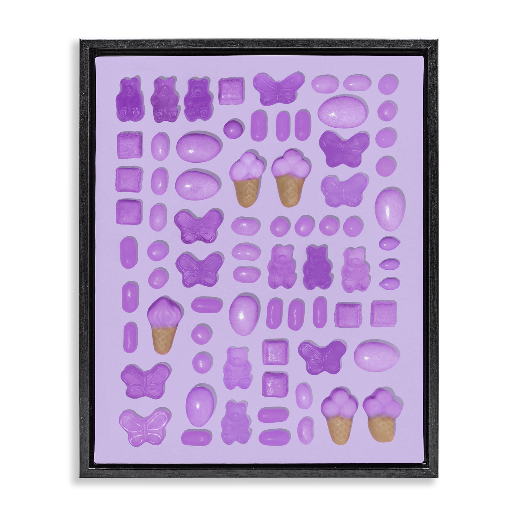 Stupell Industries Lilac Purple Toned Candies Black Framed Floater Canvas Wall Art, design by LISH Creative