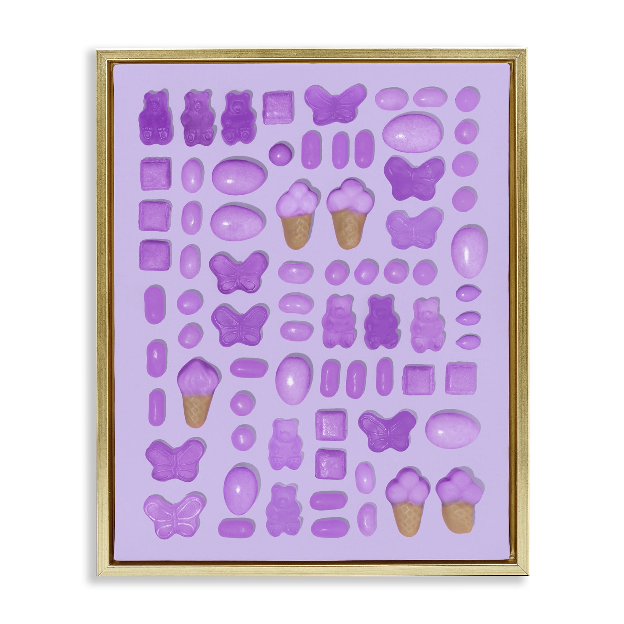 Stupell Industries Lilac Purple Toned Candies Gold Framed Floater Canvas Wall Art, design by LISH Creative