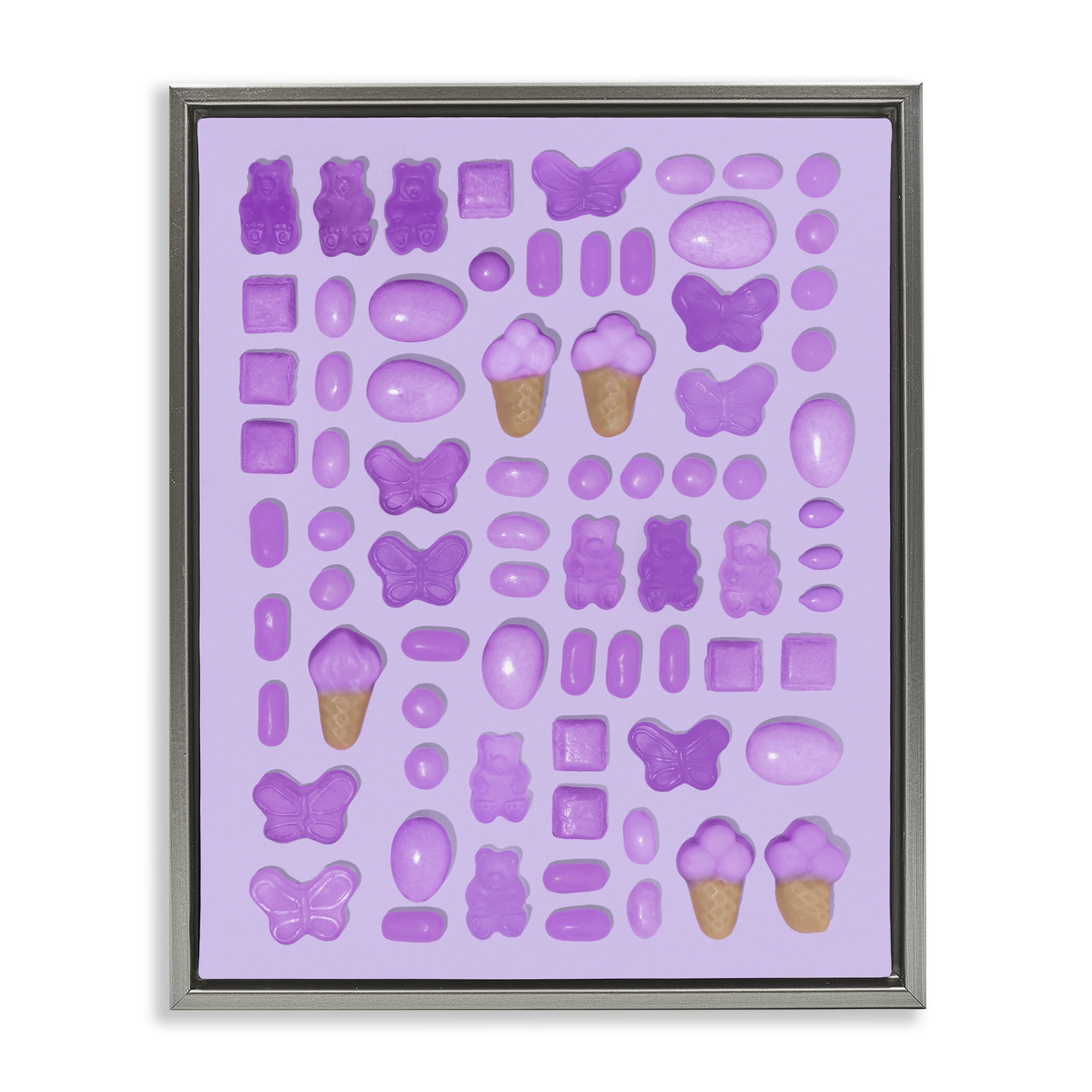 Stupell Industries Lilac Purple Toned Candies Gray Framed Floater Canvas Wall Art, design by LISH Creative