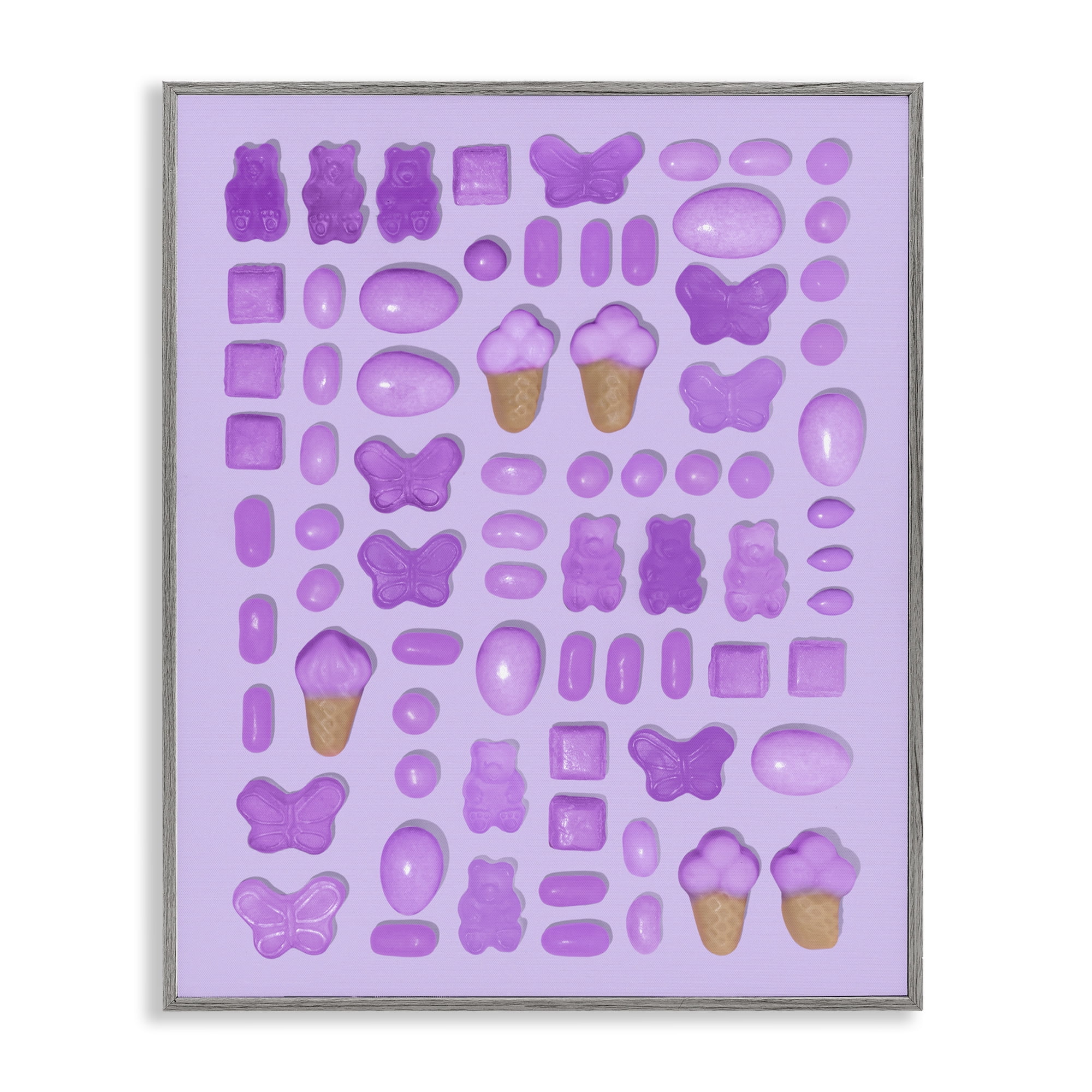 Stupell Industries Lilac Purple Toned Candies Gray Framed Giclee Art, design by LISH Creative