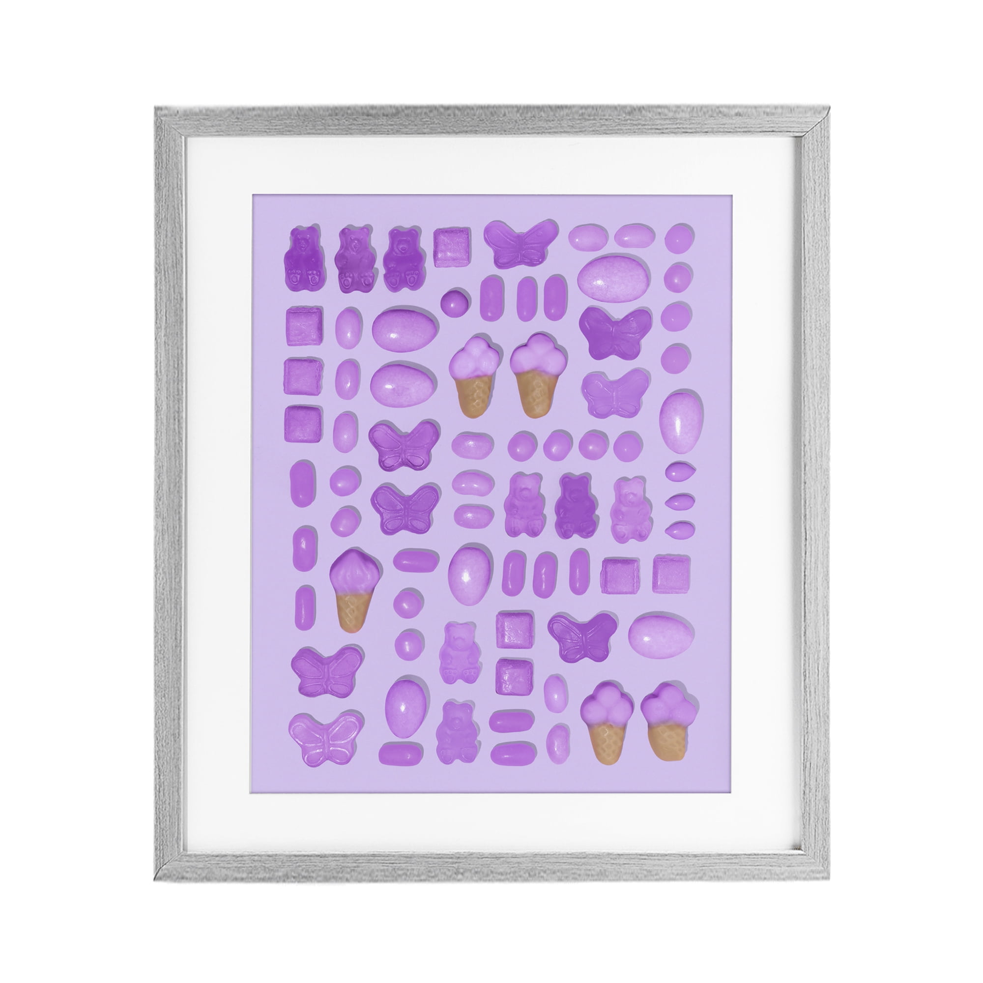 Stupell Industries Lilac Purple Toned Candies Gray Framed Print Under Glass, design by LISH Creative