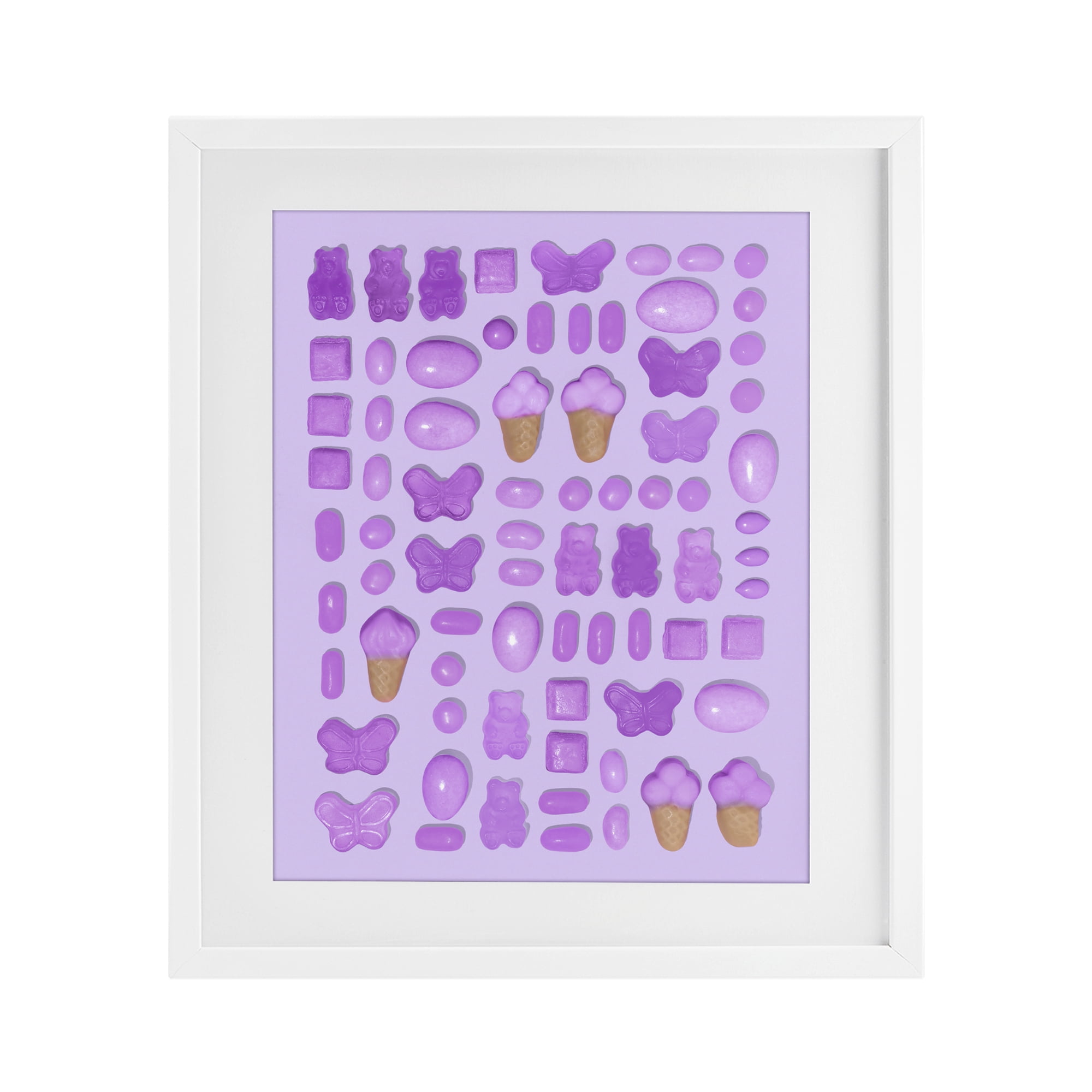 Stupell Industries Lilac Purple Toned Candies White Framed Print Under Glass, design by LISH Creative
