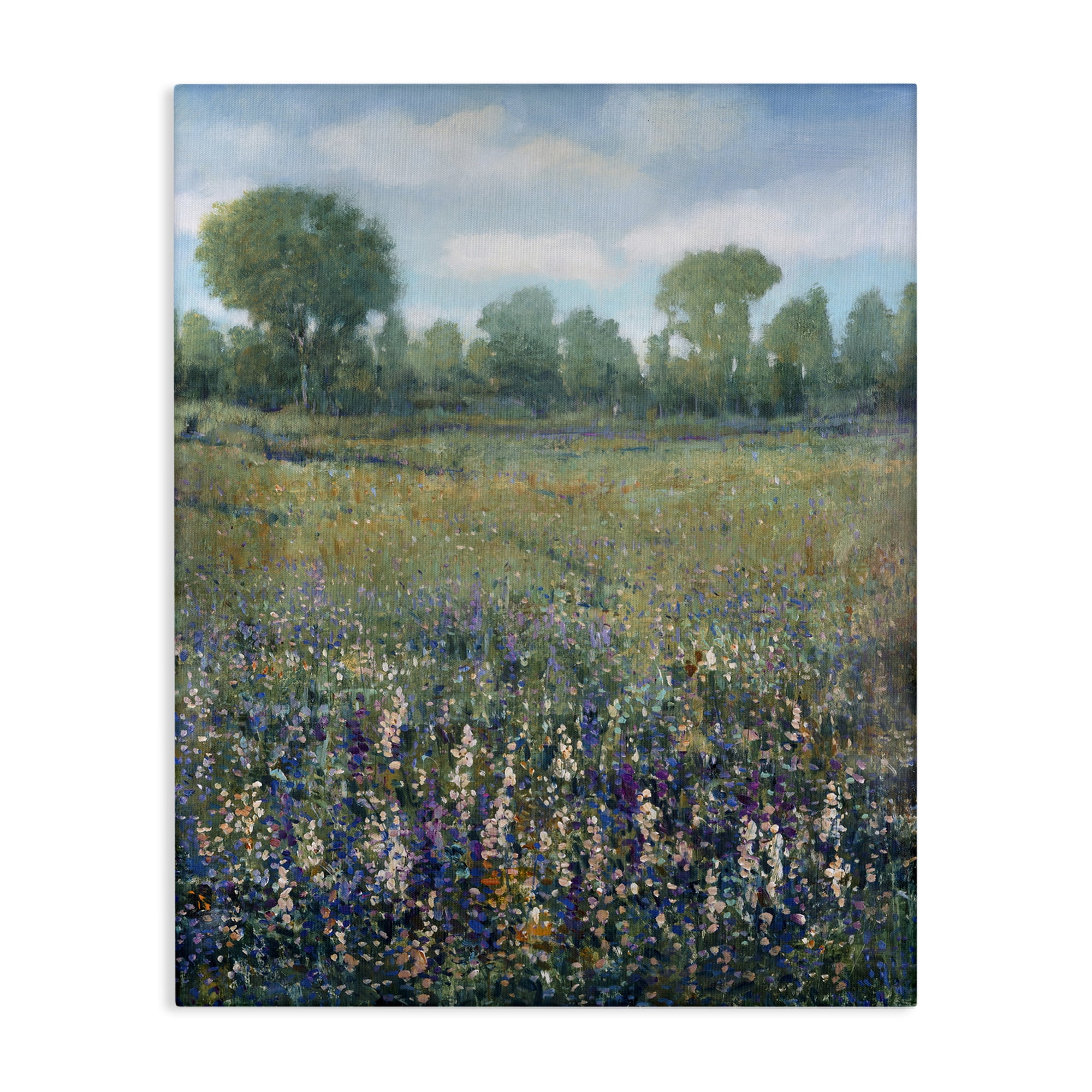Stupell Industries Lilac & Wildflower Fields Landscape Painting Gallery Wrapped Canvas Art Print Wall Art, 30 x 40