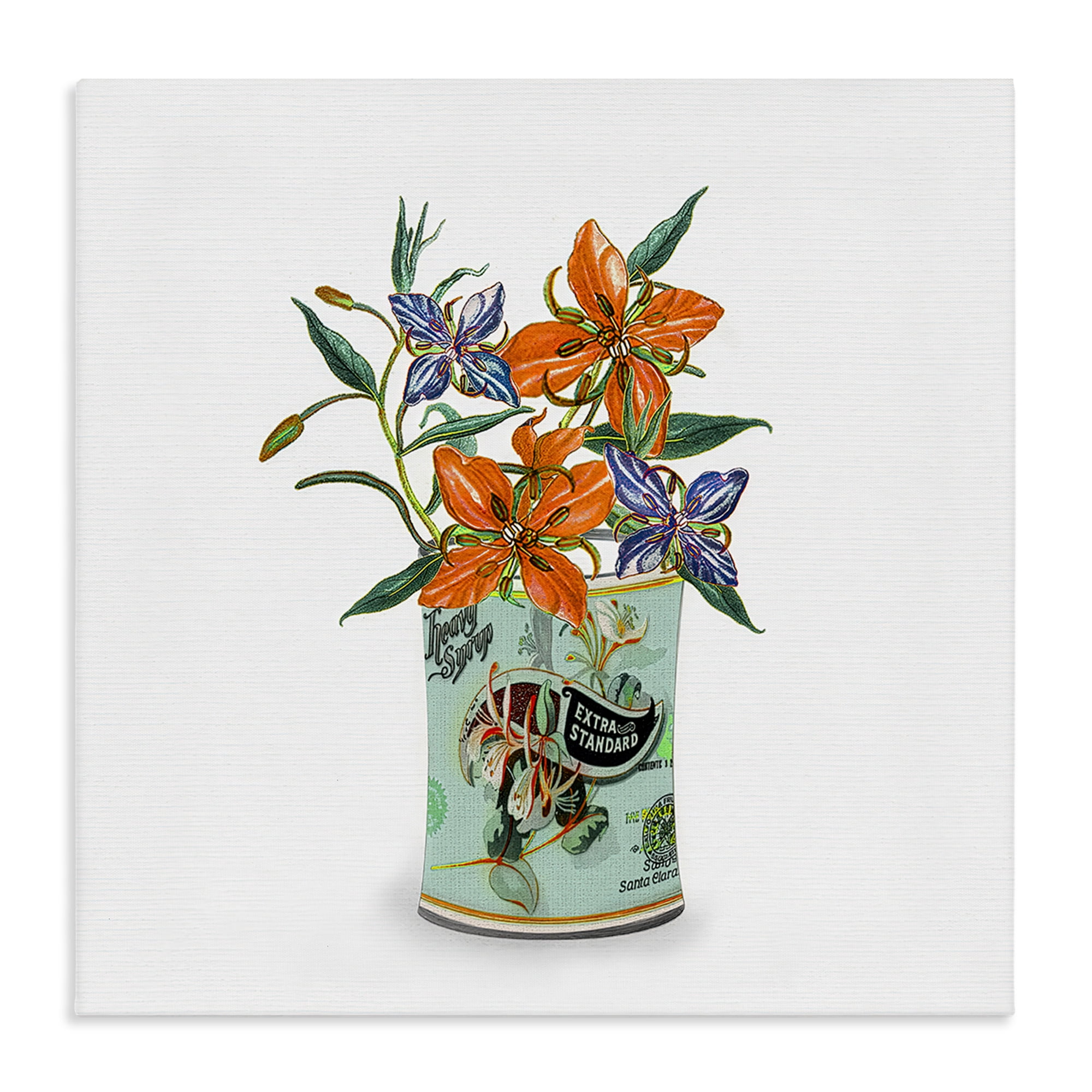 Stupell Industries Lilies in Retro Tin Canvas Wall Art, design by Val Rhodes