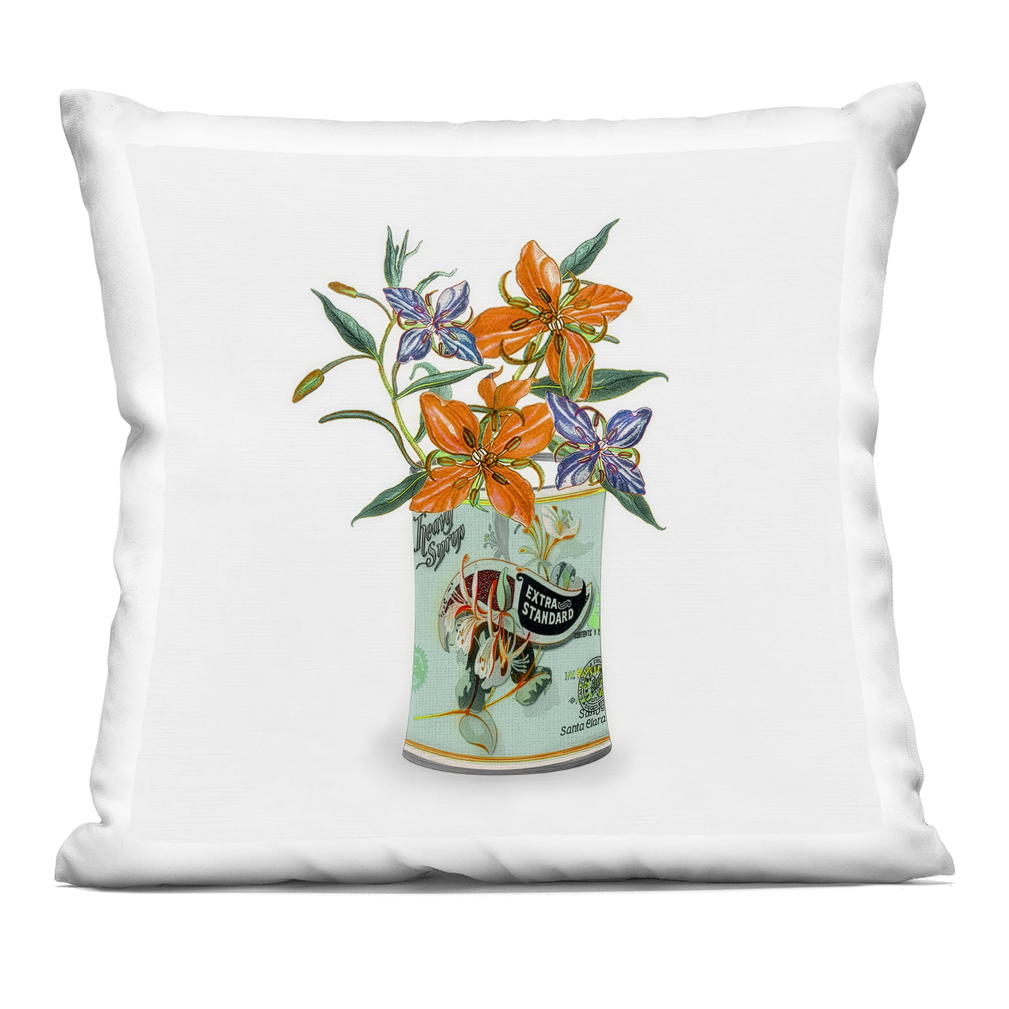 Stupell Industries Lilies in Retro Tin Decorative Printed Throw Pillow, design by Val Rhodes, 18 x 7 x 18