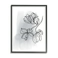 thumbnail image 1 of Stupell Industries Lily Floral Line Drawing over Abstract Brush Pattern Botanical & Floral Painting Black Framed Art Print Wall Art, 16 x 20, 1 of 7