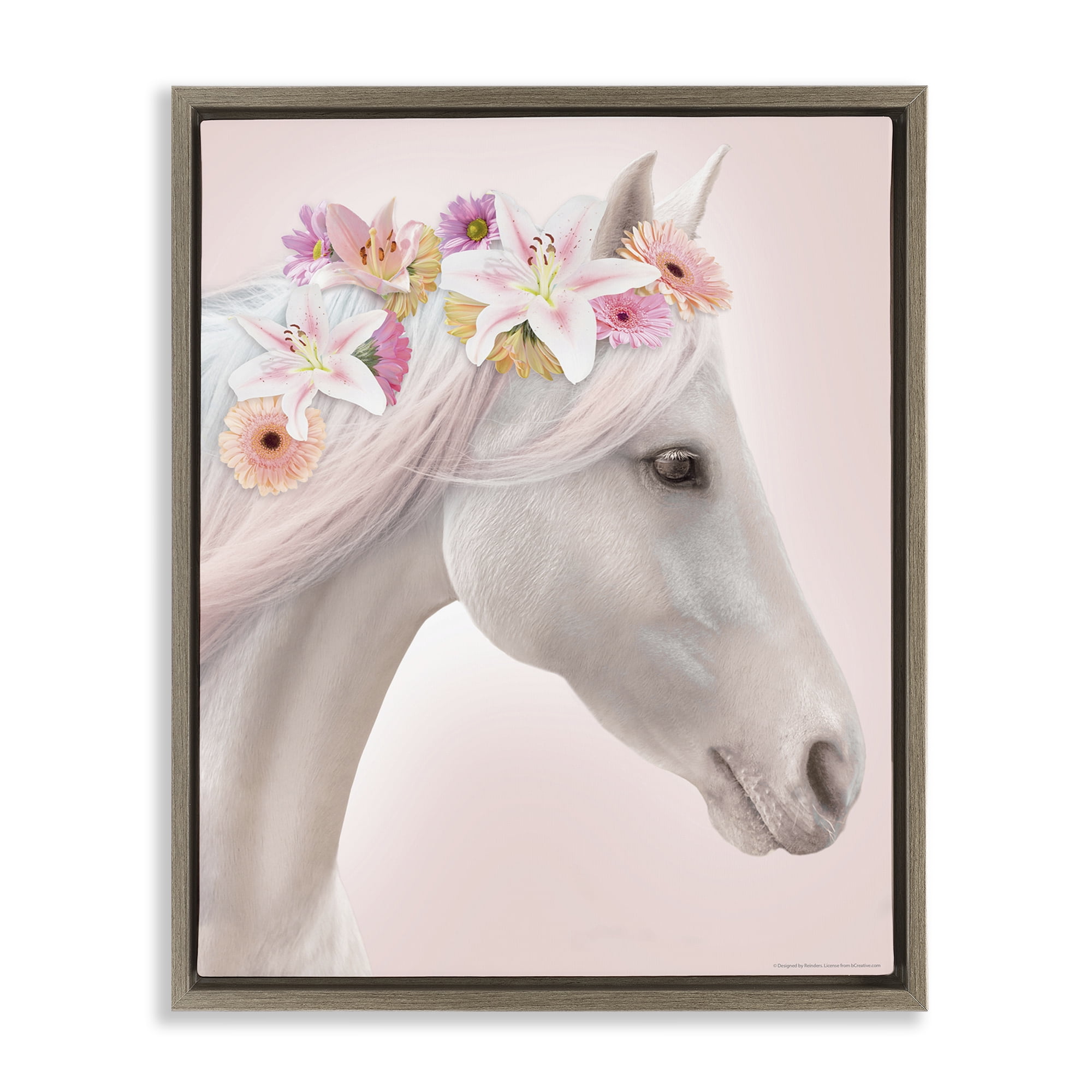 Stupell Industries Lily Garland Horse Animals Painting Brown Floater Framed Canvas Art Print Wall Art, 25 x 31