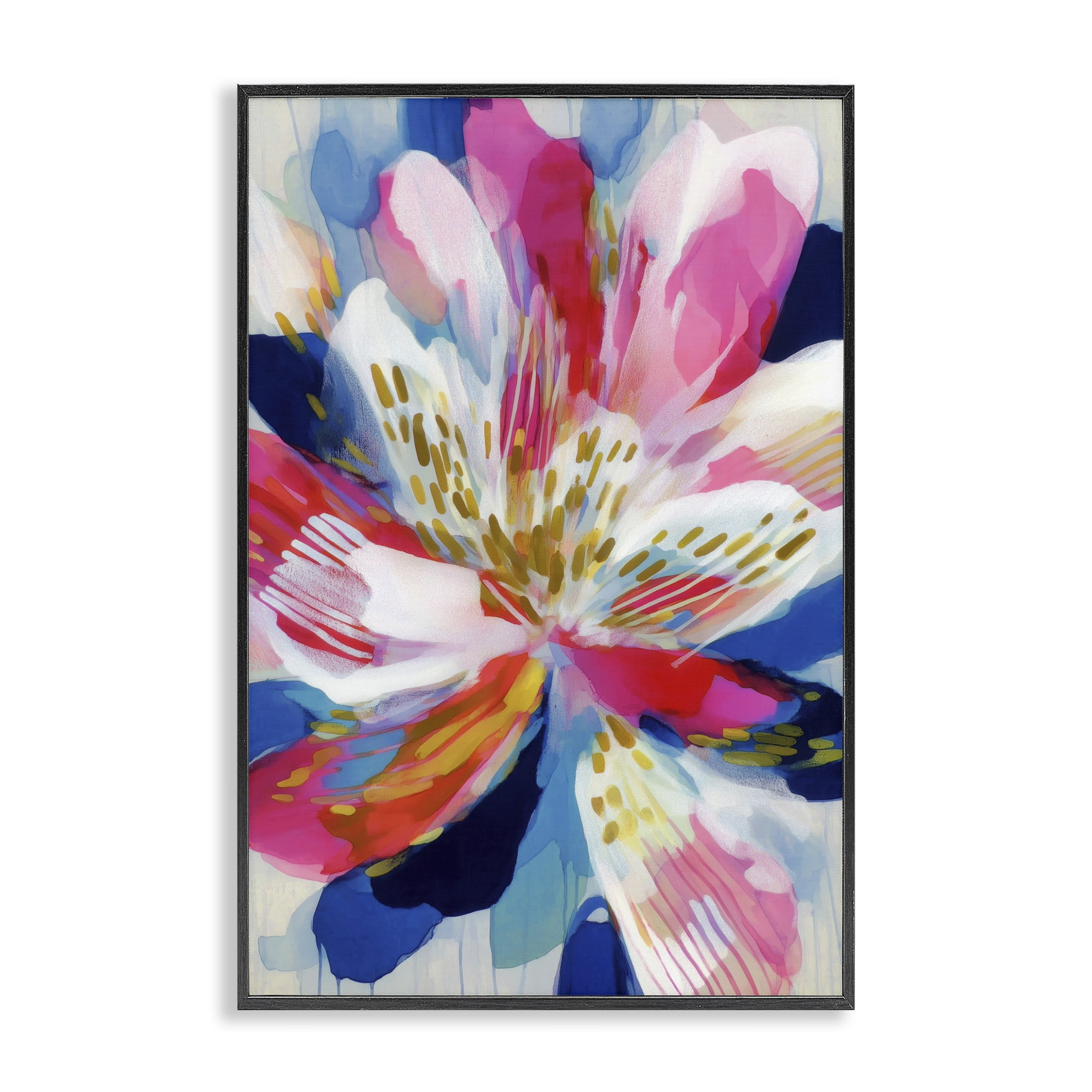 Stupell Industries Lily In Pink & Blue Black Framed Giclee Art, design by Chromatic Storm Studio