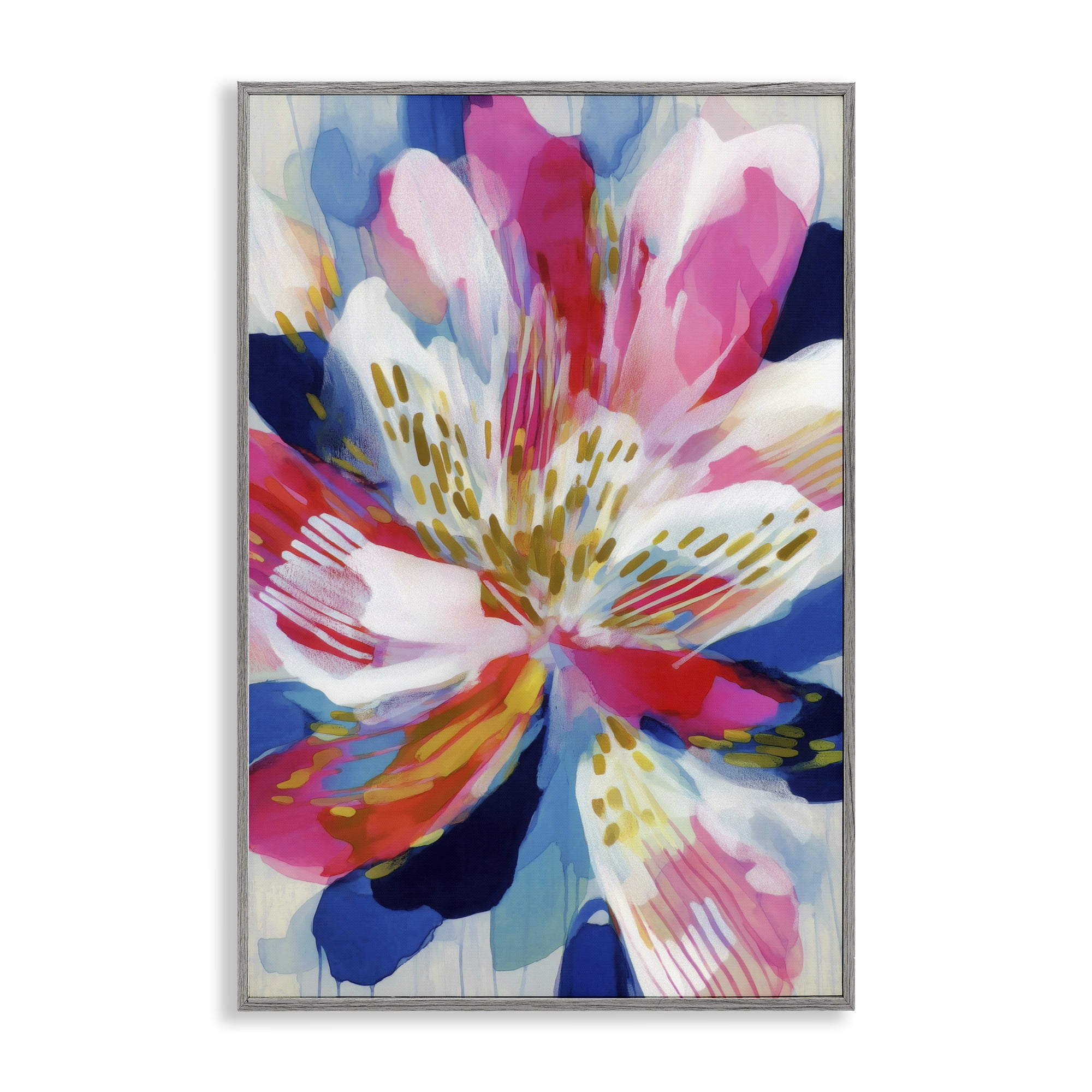 Stupell Industries Lily In Pink & Blue Gray Framed Giclee Art, design by Chromatic Storm Studio