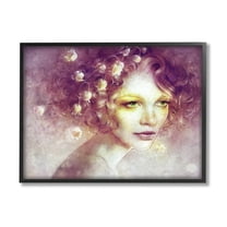 Stupell Industries Lily Of Valley Flower Blossom Hair Woman Yellow Accent Framed Wall Art, 20 x 16, Design by Anna Dittman